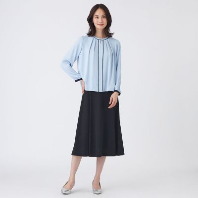 ウォッシャブル】バックサテンジョーゼットブラウス | TRANSWORK