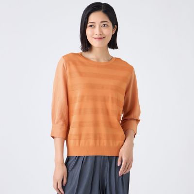 ＜TRANSWORK (Women)＞【ウォッシャブル】レーヨンナイロンニット