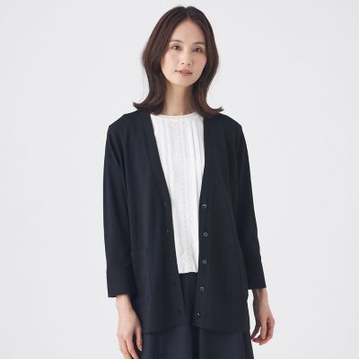 ＜TRANSWORK (Women)＞【ウォッシャブル】レーヨンストレッチカーディガン
