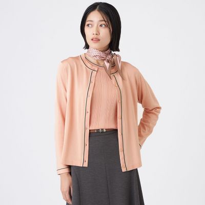 ＜TRANSWORK (Women)＞【ウォッシャブル】バイカラーニット