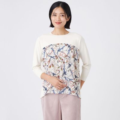 ＜TRANSWORK (Women)＞【ウォッシャブル】タッセルプリント