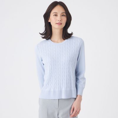 ＜TRANSWORK (Women)＞【ウォッシャブル】アンサンブルニットプルオーバー