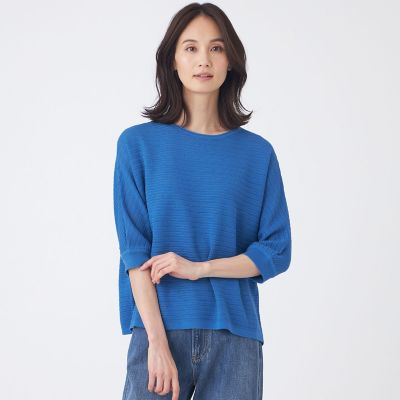 ＜TRANSWORK (Women)＞【ウォッシャブル】シアーニットプルオーバー