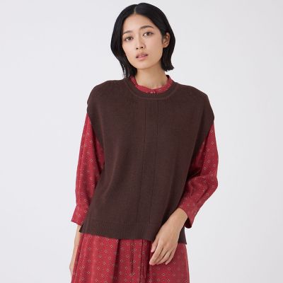 ＜TRANSWORK (Women)＞【ウォッシャブル】エクストラファインウールジレ