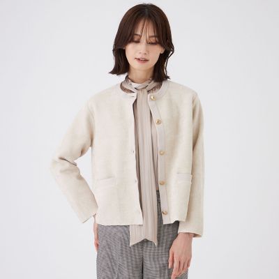 ＜TRANSWORK (Women)＞【ウォッシャブル】モールヤーン×ＴＥＸＢＲＩＤアウター