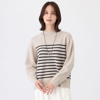 ＜TRANSWORK (Women)＞【ウォッシャブル】エアリーウールニットプルオーバー