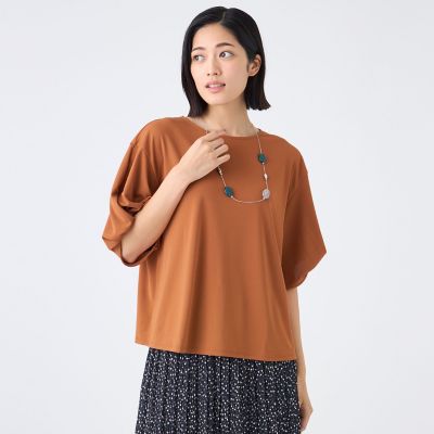 ＜TRANSWORK (Women)＞【ウォッシャブル・接触冷感・ＵＶ・防シワ】強撚スムースカットソー