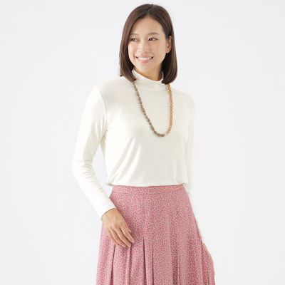 ＜TRANSWORK (Women)＞【ウォッシャブル】マシュマロベア天ハイネックプルオーバーカットソー