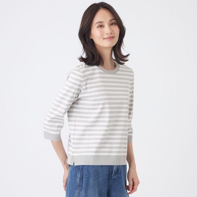 ＜TRANSWORK (Women)＞【ウォッシャブル】セーターマシンカットソー