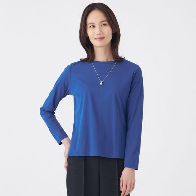 ＜TRANSWORK (Women)＞【接触冷感・ウォッシャブル】コットンフライスカットソー