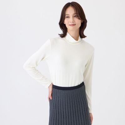 ＜TRANSWORK (Women)＞【ウォッシャブル・吸湿発熱】サクラウォームベア天カットソー