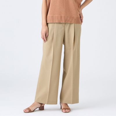 ＜TRANSWORK (Women)＞【ウォッシャブル・接触冷感・防シワ】エアリーウーステッドパンツ