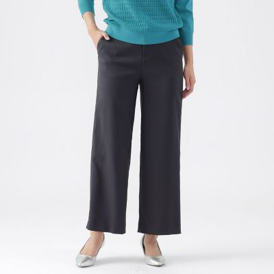 ＜TRANSWORK (Women)＞【ウォッシャブル】フルダルストレッチツイルワイドストレートパンツ