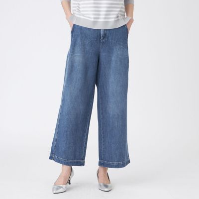 ＜TRANSWORK (Women)＞【ウォッシャブル】ブレンドデニムパンツ