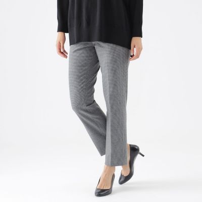 ＜TRANSWORK (Women)＞【ＳＴＯＲＹ掲載】【ウォッシャブル】ピーチツイルチェックテーパードパンツ