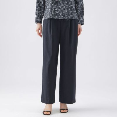 ＜TRANSWORK (Women)＞【透け防止】【吸水速乾】【接触冷感】【ＵＶ対策】【ウォッシャブル】ドライオックスワイドストレートパンツ