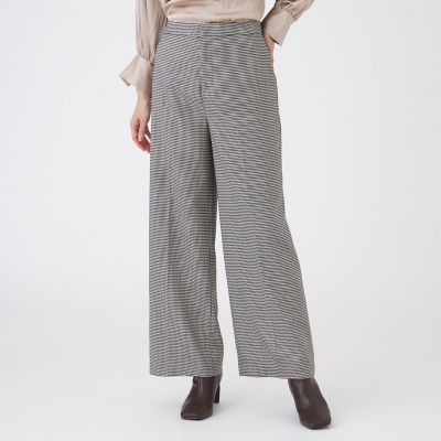 ＜TRANSWORK (Women)＞ハウンドトゥースストレッチパンツ