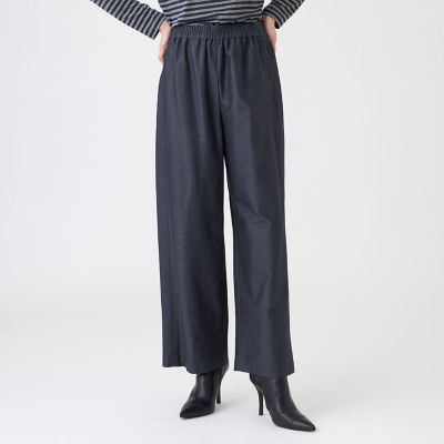 ＜TRANSWORK (Women)＞【ウォッシャブル】デニムライクモックロディパンツ