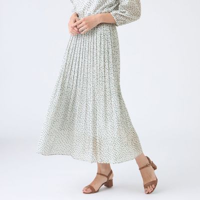 ＜TRANSWORK (Women)＞【ウォッシャブル】ドットクレープスカート