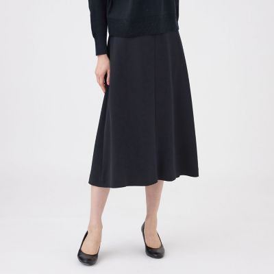 ＜TRANSWORK (Women)＞【美シリーズ・セットアップ対応・ウォッシャブル】バックサテンジョーゼットスカート