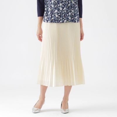 ＜TRANSWORK (Women)＞【ウォッシャブル】スパンローンミモレ丈スカート