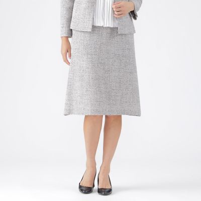 ＜TRANSWORK (Women)＞【美シリーズ】【ウォッシャブル】【セットアップ対応】カラミファンシーツイードスカート