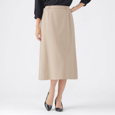 ＜TRANSWORK (Women)＞【ウォッシャブル】【セットアップ対応】ジョーゼットピーチフレアスカート