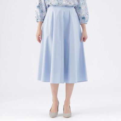 ＜TRANSWORK (Women)＞【ウォッシャブル】【はっ水】【ＵＶ対策】タイプライターフレアスカート