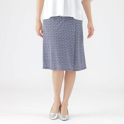 ＜TRANSWORK (Women)＞【ＵＶ対策】【ウォッシャブル】モザイクエアファインスカート