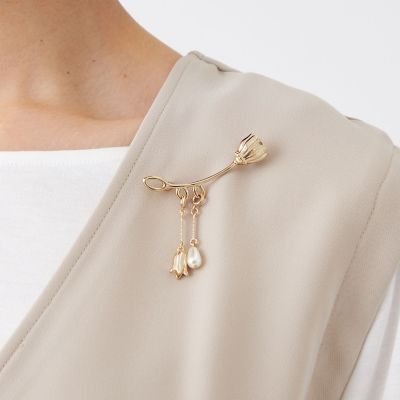 ＜TRANSWORK (Women)＞つぼみ樹脂パールブローチ