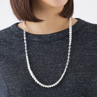 ＜TRANSWORK (Women)＞パールリボンネックレス