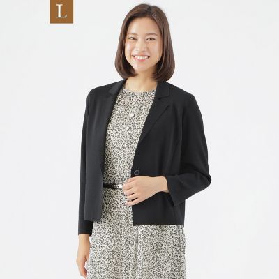 ＜TRANSWORK L (Women/大きいサイズ)＞【Ｌ】【ウォッシャブル】コンフォートニットジャケット