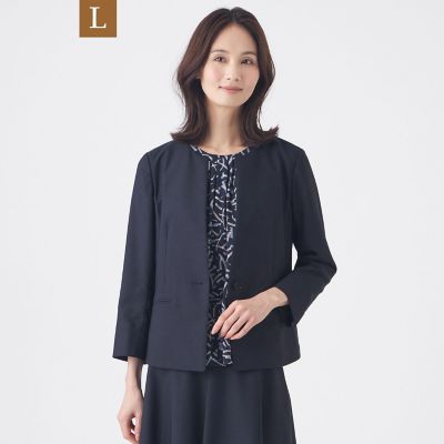 ＜TRANSWORK L (Women/大きいサイズ)＞【Ｌ】【美シリーズ・セットアップ対応・ウォッシャブル】オックスストレッチジャケット