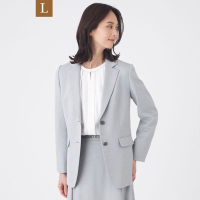 ＜TRANSWORK L (Women/大きいサイズ)＞【Ｌ】【美シリーズ・ウォッシャブル】トリアセスビンダイヤゴナルテーラードジャケット