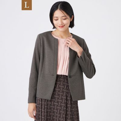 ＜TRANSWORK L (Women/大きいサイズ)＞【Ｌ】【美シリーズ・セットアップ対応・ウォッシャブル】プレミアムジャージジャケット