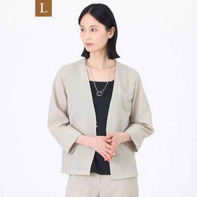 ＜TRANSWORK L (Women/大きいサイズ)＞【Ｌ】【ウォッシャブル】【接触冷感】【吸水速乾】ハイカウントワルツジャケット