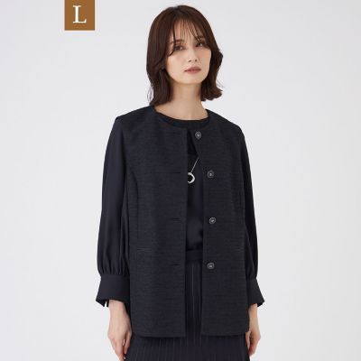 ＜TRANSWORK L (Women/大きいサイズ)＞【Ｌ】【ウォッシャブル】ペーパーヤーンファンシージレ