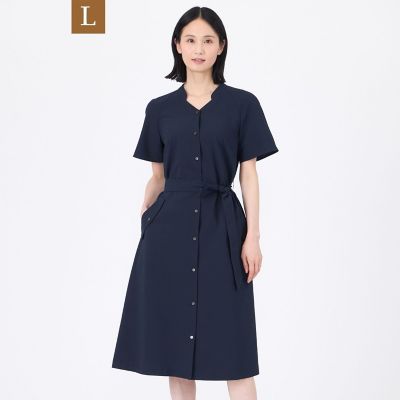 ＜TRANSWORK L (Women/大きいサイズ)＞【Ｌ】【ウォッシャブル】【吸水速乾】クールマックスサッカーワンピース