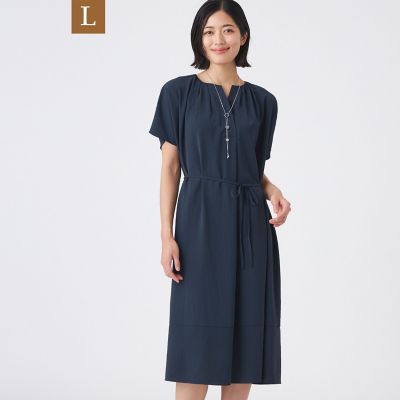 ＜TRANSWORK L (Women/大きいサイズ)＞【Ｌ】【吸水速乾・接触冷感・ＵＶ・ウォッシャブル】ファンクションデシンワンピース