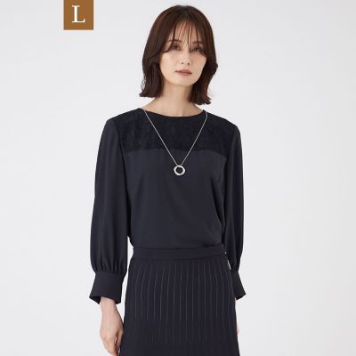 ＜TRANSWORK L (Women/大きいサイズ)＞【Ｌ】【ウォッシャブル】プライムジョーゼットブラウス