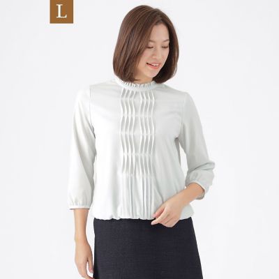 ＜TRANSWORK L (Women/大きいサイズ)＞【Ｌ】【ウォッシャブル】ストレッチファイユブラウス