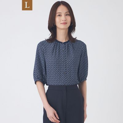 Theory 18SS トロピカルプリントブラウス L】【ウォッシャブル】ツイストラティスプリントブラウス | TRANSWORK