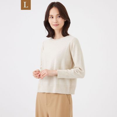 ＜TRANSWORK L (Women/大きいサイズ)＞【Ｌ】【ウォッシャブル】ＳＰＡＮＧＬＥ　ＫＮＩＴプルオーバー