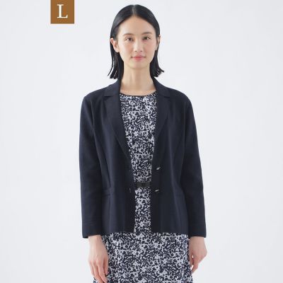 ＜TRANSWORK L (Women/大きいサイズ)＞【Ｌ】【ウォッシャブル】フルニードルニットジャケット