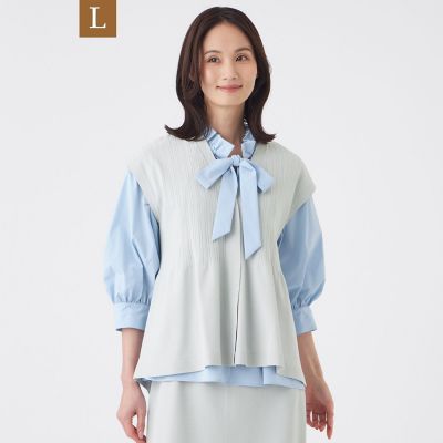 ＜TRANSWORK L (Women/大きいサイズ)＞【Ｌ】【ウォッシャブル】ＳＥＴ－ＵＰ　ＫＮＩＴジレ