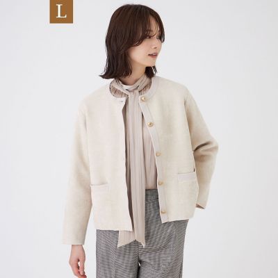 ＜TRANSWORK L (Women/大きいサイズ)＞【Ｌ】【ウォッシャブル】モールヤーン×ＴＥＸＢＲＩＤアウター