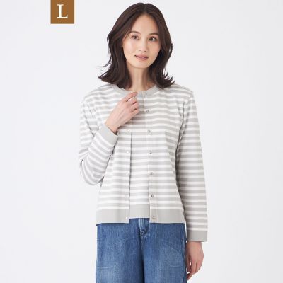 ＜TRANSWORK L (Women/大きいサイズ)＞【Ｌ】【ウォッシャブル】セーターマシンカーディガン