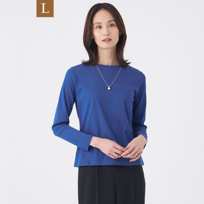 ＜TRANSWORK L (Women/大きいサイズ)＞【Ｌ】【接触冷感・ウォッシャブル】コットンフライスカットソー