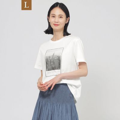 ＜TRANSWORK L (Women/大きいサイズ)＞【Ｌ】【ウォッシャブル】コーコランスムースフォトＴシャツ