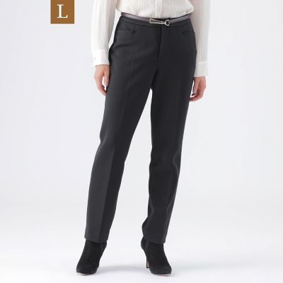 ＜TRANSWORK L (Women/大きいサイズ)＞【Ｌ】【ウォッシャブル】マイクロポリベアダンボールスリムパンツ